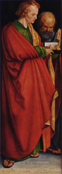 Albrecht Durer Painting - The Four Apostles left part St John and St Peter Albrecht Durer